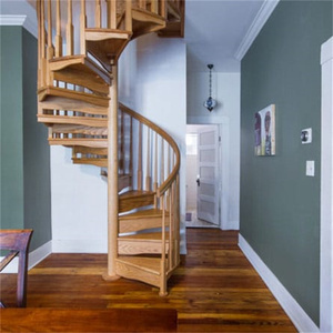 CBMmart esterno salva spazio gradini in legno <span class=keywords><strong>e</strong></span> barra barra in acciaio inox ringhiera con Anti-slip scanalature Design in scala curva - Product Image 4