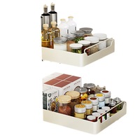 Support de rangement moderne sans perçage pour la cuisine dans les armoires Organisateur de tiroir à glissière Épice durable Maison 3 côtés 3 ans