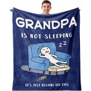 <b>Brown</b> Wood Panel Grandpa Quote Flannel <b>Blanket</b> <b>Throw</b> <b>Blanket</b> Nap <b>Blanket</b> Breathable Skin Friendly for Bedroom Living Room - Product Image 6