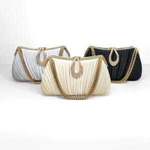 Nouveau sac de soirée plissé, sac à main de couleur unie, simple, élégant, tendance, pour cheongsam, banquet, mariage, fête, pour femmes - Product Image 1