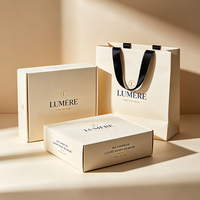 Échantillon de conception gratuit en 72h, coffret cadeau élégant personnalisé avec monogramme doré, sac en papier, ensemble d'emballage pour vêtements en soie pure charmeuse, marque de vêtements