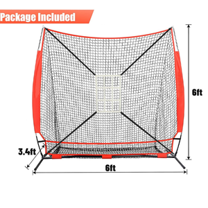 Rete da Allenamento Pieghevole Rossa per <span class=keywords><strong>Baseball</strong></span> e Softball, per Interni ed Esterni, con Funzione di Rimbalzo e Blocco - Product Image 5