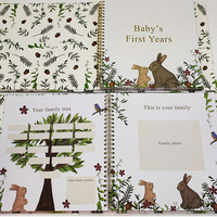 Álbum de Fotos de Recuerdos del Crecimiento del Bebé, Cuaderno de Tapa Dura con Espiral, 50 Hojas, para Registrar el Crecimiento Infantil y Guardar Huellas