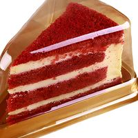 Boîte à pâtisserie jetable en plastique transparent avec couvercle haut, pour tranches de gâteau individuelles, base dorée et noire, pour cheesecake