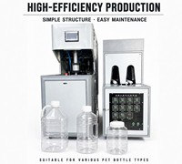 Machine de soufflage semi-automatique économique pour PET et PP, entraînée par un moteur PLC, pour la production de bouteilles en plastique de 10 L