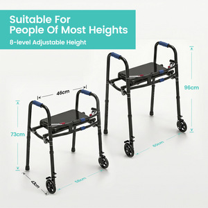 Shindai <b>Walker</b> With Adjustable Seat And 150Kg Load Capacity For <b>Elderly</b> Rehabilitation - Product Image 3