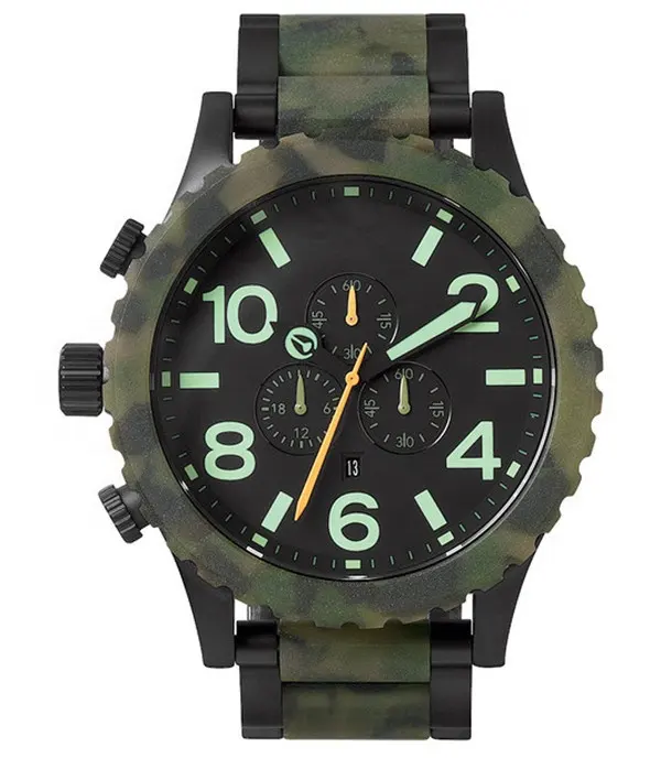 custom design automatic waterproof tactical chronograph watches for men