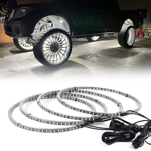 Uzaktan kumanda ile parlak jant ışık çift sıra kovalayan saf beyaz tekerlek ışıkları için Jeep kamyon araba tekerlek halka ışık - Product Image 2