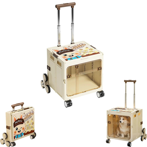 Caja de Transporte para Mascotas de Plástico Transparente, Plegable, para Viajes en Avión, para Perros y Gatos, Portátil, de Gran Capacidad - Product Image 1