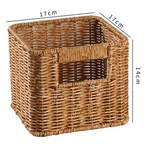 Rattan Storage Basket Rectangle With Handle For <b>Desk</b> Organizing Books And Sundries - Product Image 4