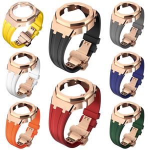 Boîtier en acier inoxydable avec bracelet en caoutchouc noir or argent or rose ensemble pour GA2100 GA2110 pièces de montre <span class=keywords><strong>CASIOak</strong></span> kits mod - Product Image 1