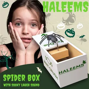 Wooden Spider Box Prank Kids Favor Funny Toys Joke Surprise Toys