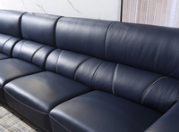 Fcfbfp — ensemble de canapé en cuir véritable de Style moderne, bleu foncé, meubles extensibles en coupe, pour la maison, le salon