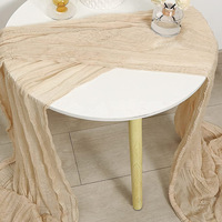 Chemin de table en mousseline de soie plissée à motif torsadé balinais, 100 % tissu, décoration bohème transparente pour mariage et fête d'Halloween