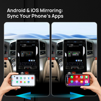 Radio de coche Android de 12,1 pulgadas para Toyota Land Cruiser 2008-2015 pantalla Vertical Carplay con reproductor Multimedia de Control de clima