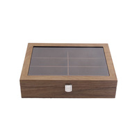 Boîte de rangement et de présentation en bois rectangulaire moderne Pavia, doublée de cuir, avec fermeture à boucle, pour 8 à 12 montres, lunettes, bijoux et tiroir