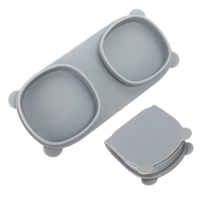 Ensemble d'assiettes pliables en silicone avec ventouse pour enfants