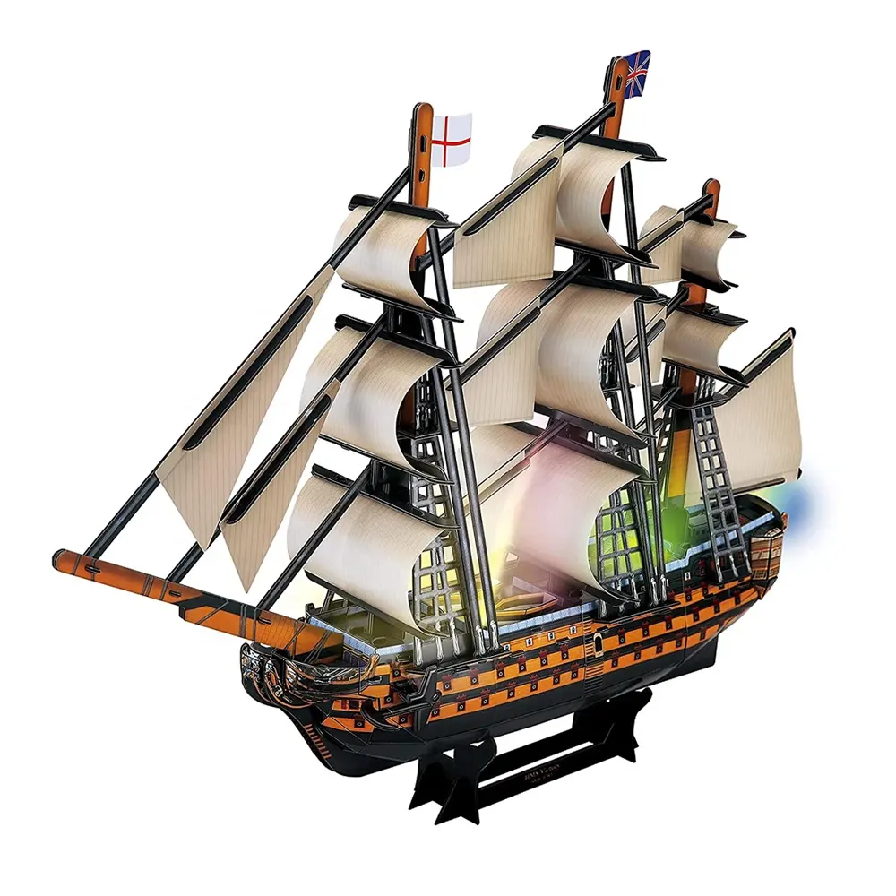 3D puzzle LED HMS victory model kit 21 inch 3D puzzle for adults and teenagers desk decorations for boys and girls 163 pieces