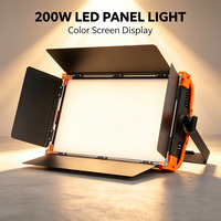 Panneau LED bicolore 200W, 1200 LED, CRI élevé Ra96, 3200-5600K, plusieurs modes de gradation, alliage d'aluminium, studio portable