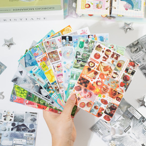 30 hojas/paquete de pegatinas, <span class=keywords><strong>libro</strong></span> de noche, Brisa, papelería, creativo sueño, núcleo, patrón de <span class=keywords><strong>viento</strong></span>, Material, diario hecho a mano, Collage DIY - Product Image 2