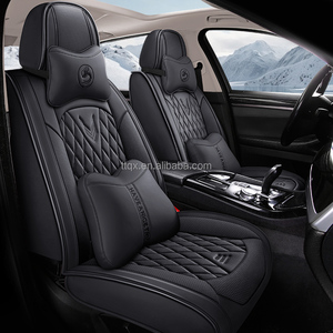 Housses de siège de voiture en cuir Nappa respirant, ensemble complet, ajustement universel, Ford Mustang <span class=keywords><strong>Mach</strong></span> <span class=keywords><strong>E</strong></span> Escape Hybrid avec lignes géométriques en diamant - Product Image 2