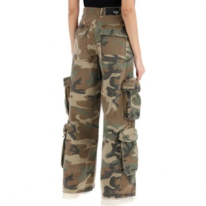 Pantalones de Camuflaje para Mujer, Corte Holgado, con Bolsillos Cargo, de Sarga, Alta Calidad, OEM, Venta al Por Mayor Directo de Fábrica - Product Image 6