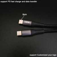 Cables USB C a 8 Pines de Nylon Resistentes a Daños, Sin Enredos, de Alta Calidad, Listos para Enviar