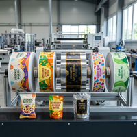 Sacs en plastique à fermeture éclair imperméables en CPP imprimés sur mesure pour l'emballage alimentaire (bonbons) avec scellage thermique et structure laminée