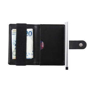 Porte-cartes de crédit anti-vol en métal multicolore avec fermeture ouverte, blocage RFID, étui pour cartes de visite avec doublure en nylon, disponible en stock - Product Image 2