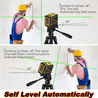 Alat Laser Level Self Leveling Garis Silang Hijau 2 Garis untuk Menggantung Gambar, Ubin, Renovasi Rumah, Proyek Dalam Ruangan