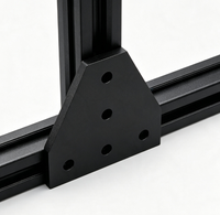 Support triangulaire à soufflet de 5 mm avec revêtement en poudre, angle de fixation métallique réglable à 5 trous pour connecteur de support industriel pour profilé en U
