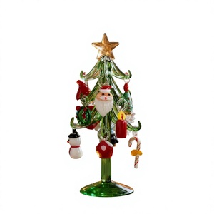 Arbre de Noël <span class=keywords><strong>en</strong></span> <span class=keywords><strong>verre</strong></span> de Murano <span class=keywords><strong>en</strong></span> gros, figurine d'arbre de Noël <span class=keywords><strong>en</strong></span> <span class=keywords><strong>verre</strong></span> soufflé à la main pour décoration de bureau, prix d'usine - Product Image 6