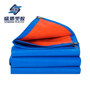 Shengde Pe Tarpaulin 12x12 Waterproof Sunshade <b>Cargo</b> <b>Cover</b> Blue Orange Cloth - Product Image 4