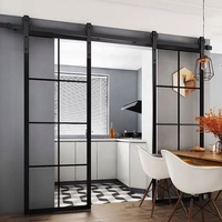 Puerta de vidrio estriado esmerilado interior de vidrio doble moderna al por mayor con rejillas