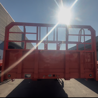 Semi-remorque à plateau en acier 3 essieux 40 pieds 45 pieds 20 pieds, remorque de transport de conteneurs robuste 60 tonnes à vendre, prix d'usine