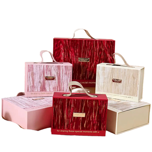 Elegant Gold-Plated Magnetic Closure Rigid Paper Square Gift <b>Box</b> Velvet Lining Eco-Friendly High-End Wedding Favor for Occasion - Product Image 1