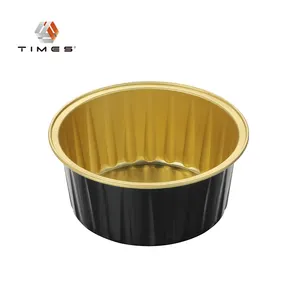 125ml recyclable color aluminium foil container with plastic lid takeout packing pan baking tray