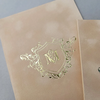 Ensemble d'invitation de douche nuptiale de mariage minimaliste avec enveloppe en velours acrylique RSVP Code QR presse à feuille d'or pour la Saint-Valentin