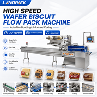 Machine d'emballage flow-pack pour biscuits, craquelins, barres énergétiques, mini-sandwichs, gaufrettes et biscuits en forme de coussin