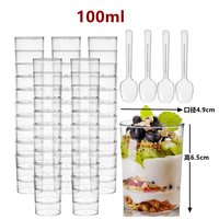 Stocks d'usine – Nouveaux gobelets miniatures carrés transparents écologiques sans BPA pour desserts, parfaits, glaces et mousses, parfaits pour les fêtes