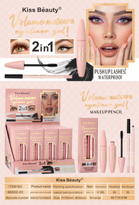 Mascara Gel Eyeliner Kiss Beauty, logo personnalisé, marque privée, mascara pailleté, vente en gros d'usine, mascara gel eyeliner - Product Image 6