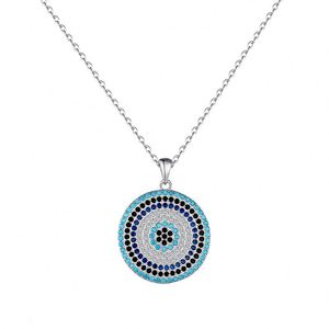 Collar con Colgante de Ojo Turco Azul Dylam, con Circonita 5A, para Mujer, Plata de Ley 925, Joyería Griega de Protección, Amuleto, Regalo - Product Image 1