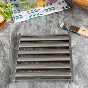 Supports à hot-dogs en acier inoxydable Conception à rouleaux Accessoires de barbecue Poignée de gril à saucisses Push-pull Facile à nettoyer - Product Image 6