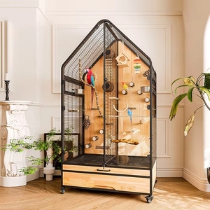 Jaula de Lujo Grande de Madera Maciza <span class=keywords><strong>para</strong></span> Pájaros, Tipo Villa, Móvil, Panorámica, <span class=keywords><strong>para</strong></span> Cría de Periquitos y Agapornis, <span class=keywords><strong>para</strong></span> Jardín Interior, Venta al por Mayor de Fábrica - Product Image 1