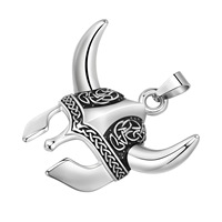 Design nordique rétro coulée noeud celtique en acier inoxydable casque spartiate masque pendentif collier Hip Hop hommes Viking bijoux