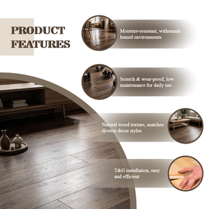 Plancher en chêne rustique vieilli 2200x240x15/4.0mm, texture scieuse, installation T&G, résistant à l'eau, pour <span class=keywords><strong>cuisine</strong></span> et intérieur - Product Image 6