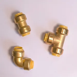 Plumbing copper pipe fittings 15mm copper fittings 1/2 3/4 1 inch push fit shark bite style removable brass fitting