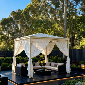 Bellissimo Gazebo da <span class=keywords><strong>Giardino</strong></span> Pop-up in Legno e Acciaio con Tetto Rigido, Zanzariera, Pavimento e Tende - Product Image 2