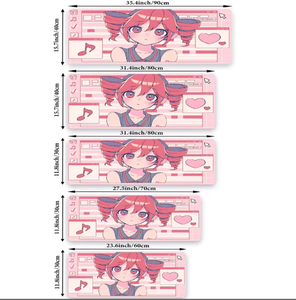 Tapis de souris de jeu <span class=keywords><strong>Te</strong></span>.to Anime au design mignon avec visage emblématique, surface lisse, durable pour PC de bureau. Personnalisé Kas-ane. - Product Image 2