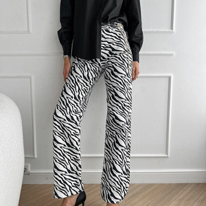 Enyami donna Boho <span class=keywords><strong>Palazzo</strong></span> <span class=keywords><strong>a</strong></span> gamba larga spiaggia abbottonata Zebra <span class=keywords><strong>a</strong></span> vita alta Lounge viaggi vacanze abiti <span class=keywords><strong>con</strong></span> tasche - Product Image 2